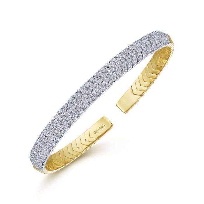 Gabriel & Co. - BG4382-65M45JJ - 14K White-Yellow Gold Diamond Bangle | Hannoush Jewelers