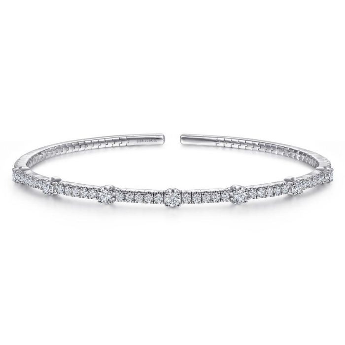 Gabriel & Co. - BG4430-65W45JJ - 14K White Gold Diamond Bangle | Hannoush Jewelers