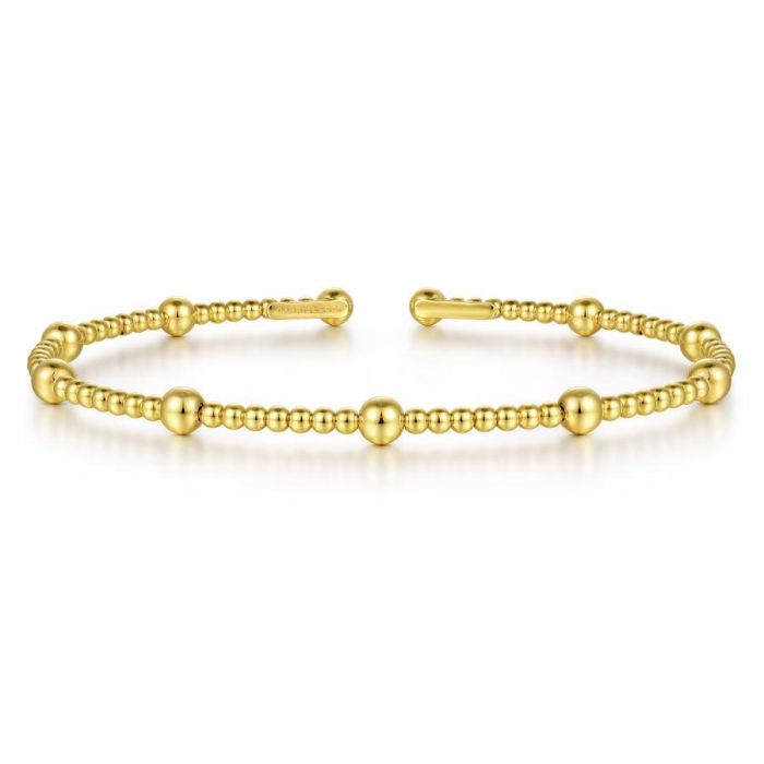 Gabriel & Co. - BG4603-62Y4JJJ - 14K Yellow Gold Bujukan Open Bangle | Hannoush Jewelers