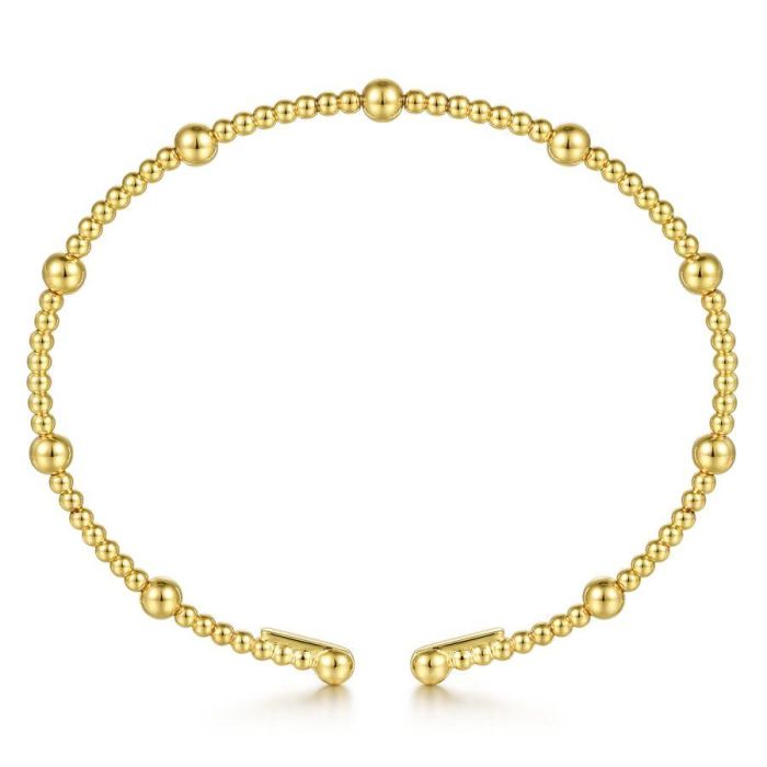 Gabriel & Co. - BG4603-62Y4JJJ - 14K Yellow Gold Bujukan Open Bangle | Hannoush Jewelers