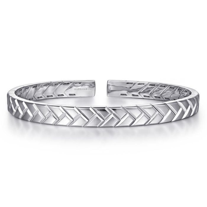 Gabriel & Co. - BGM4512-75SVJJJ - 925 Sterling Silver Open Herringbone Bracelet | Hannoush Jewelers