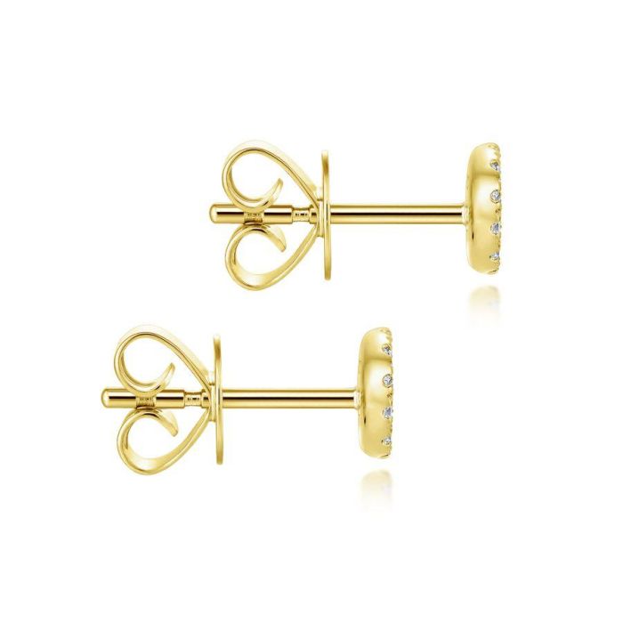 Gabriel & Co. - EG12966Y45JJ - 14K Yellow Gold Round Cluster Diamond Stud Earrings | Hannoush Jewelers