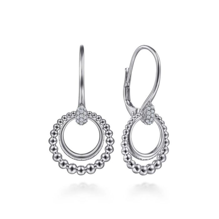 Gabriel & Co. - EG14166SVJWS - 925 Sterling Silver White Sapphire Drop Earrings | Hannoush Jewelers