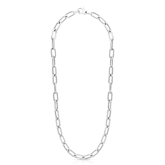 Paperclip Chain Necklace Silver (Large)