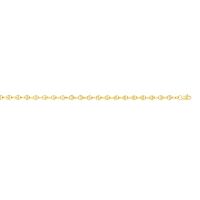 14kt Gold 24" Yellow Finish Shiny Oval Anchor Chain with Lobster Clasp ANC055-24 | Hannoush Jewelers