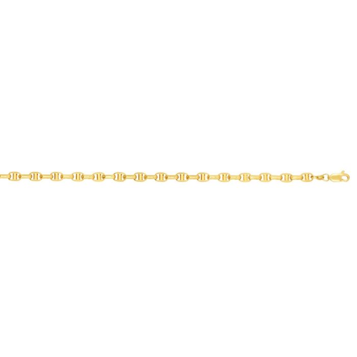 14kt Gold 20" Yellow Finish Shiny Oval Anchor Chain with Lobster Clasp ANC060-20 | Hannoush Jewelers