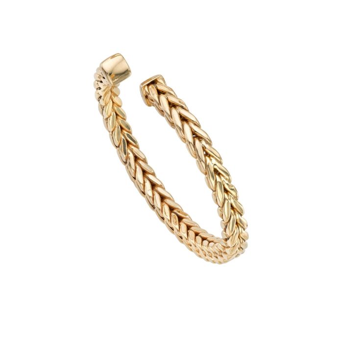 14K Yellow Gold Franco Cuff Bangle BG2366 | Hannoush Jewelers