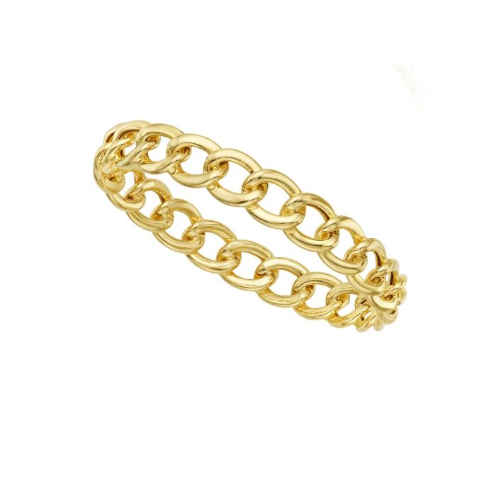 14K Yellow Gold Eternity Curb Slip-on Bangle BG2488 | Hannoush Jewelers