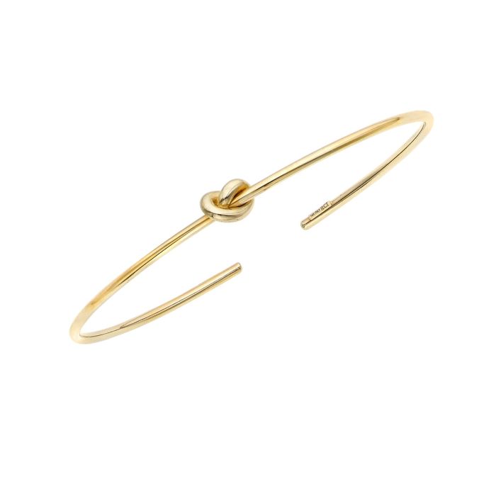 14K Yellow Gold Amore Knot Cuff Bangle BG8234 | Hannoush Jewelers