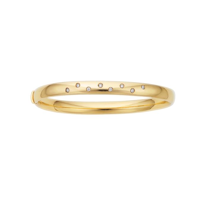 14K Yellow Gold 7.25" .20CT Diamond Starry Night Bangle BG8363-0725 | Hannoush Jewelers