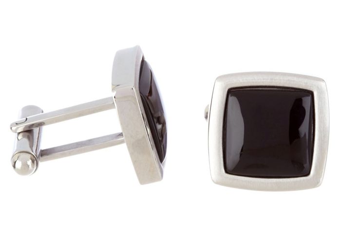 Stainless Steel Men's Onyx Cuff Links - BJC26ON | Hannoush Jewelers