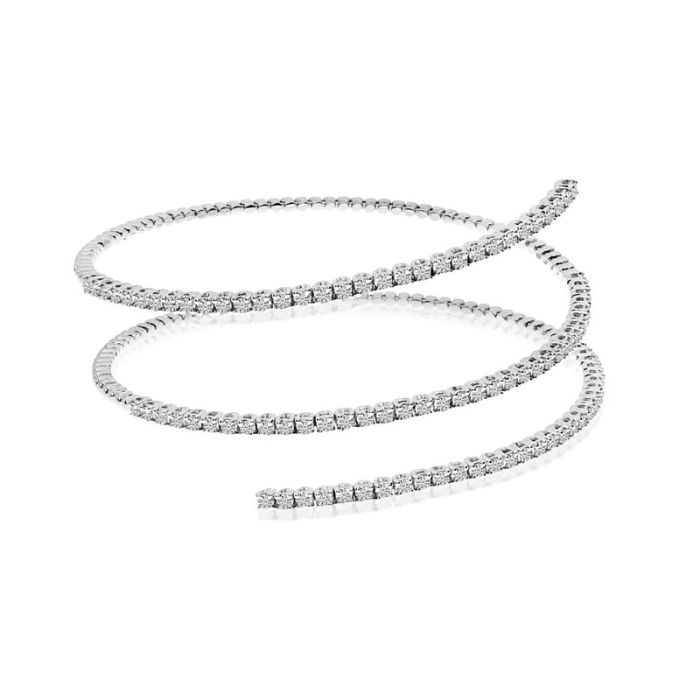 14K White Gold 3-Row Flexible Bracelet BVB1034W | Hannoush Jewelers