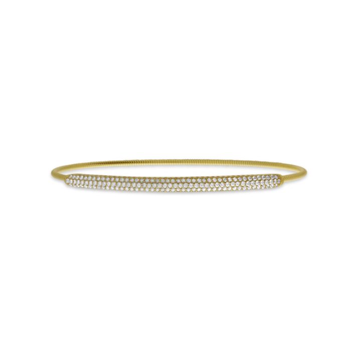 14K Yellow Gold Diamond Pave Expandable Bracelet BVB1068 | Hannoush Jewelers