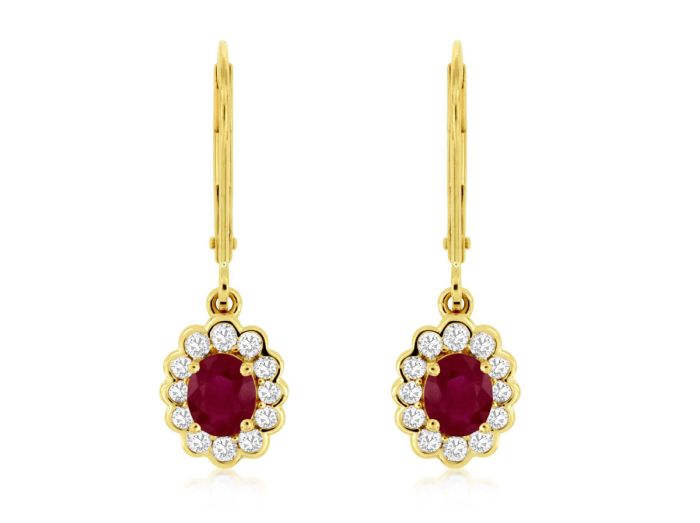 Vintage Gold Faceted Ruby Drop Earrings – Boylerpf