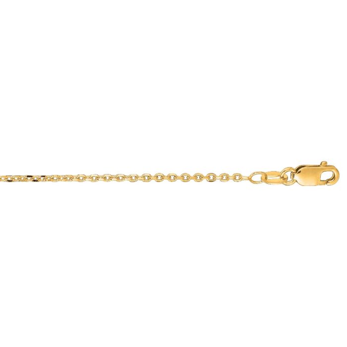 14kt 16" Yellow Gold Diamond Cut Cable Link Chain with Lobster Clasp CAB035-16 | Hannoush Jewelers