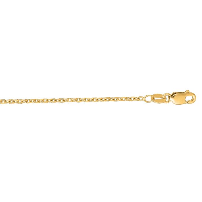 14kt 16" Yellow Gold Diamond Cut Cable Link Chain with Lobster Clasp CAB040-16 | Hannoush Jewelers