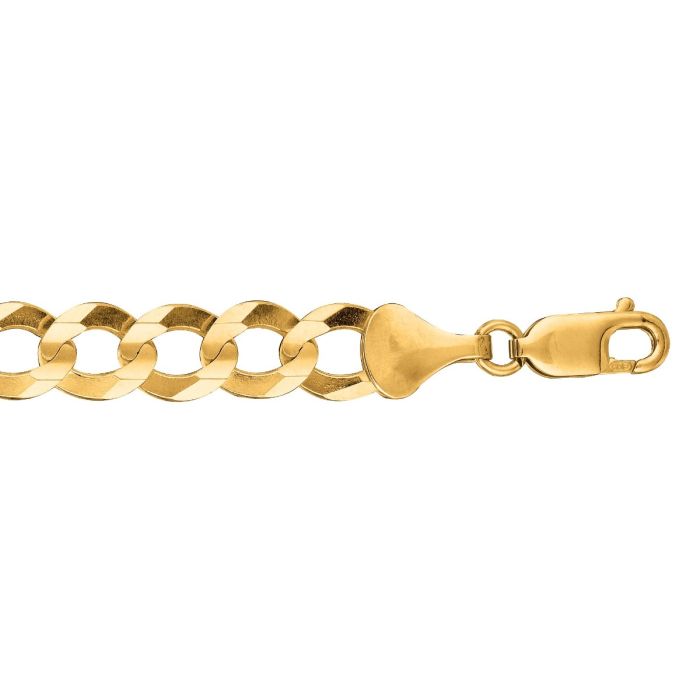 14kt Gold 26" Yellow Finish Shiny+Diamond Cut Oval Comfort Curb Chain with Lobster Clasp CC210-26 | Hannoush Jewelers