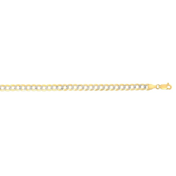 14kt Gold 20" Finish Diamond Cut Comfort Pave Curb Chain with Lobster Clasp CPC120-24 | Hannoush Jewelers