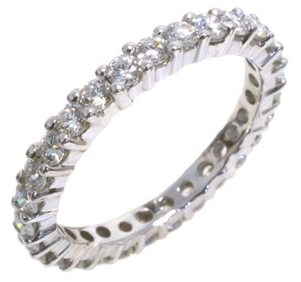 14K White Gold 29 Round Diamond Eternity Band HB01826 | Hannoush Jewelers