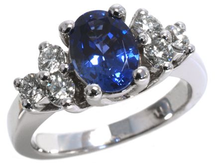 14K White Gold Diamond and sapphire ring HB11192SAW-3A | Hannoush Jewelers