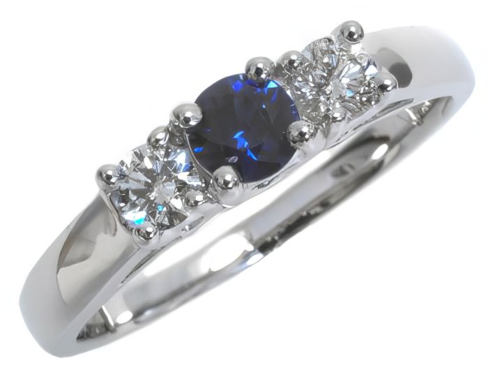 14K White Gold Diamond and Sapphire Ring HB20990SAW | Hannoush Jewelers