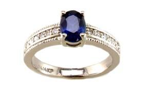 14K White Gold Diamond and Sapphire Ring HB22614SAW | Hannoush Jewelers