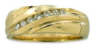 14K Yellow Gold Mens Diamond Band HB00951 | Hannoush Jewelers