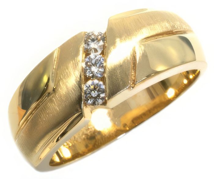 14K Yellow Gold Mens diamond band HB00567DI | Hannoush Jewelers