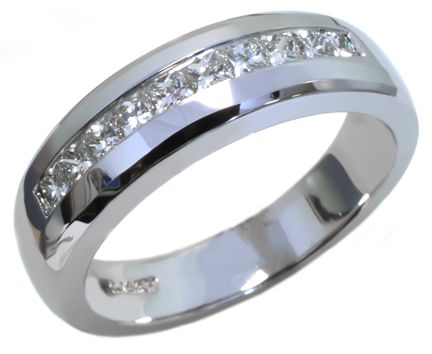 14K White Gold Mens Diamond Band HB04548DIW | Hannoush Jewelers