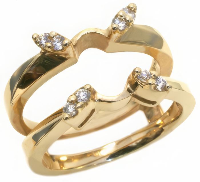 14K Yellow Gold Diamond Insert Ring HB02451 | Hannoush Jewelers