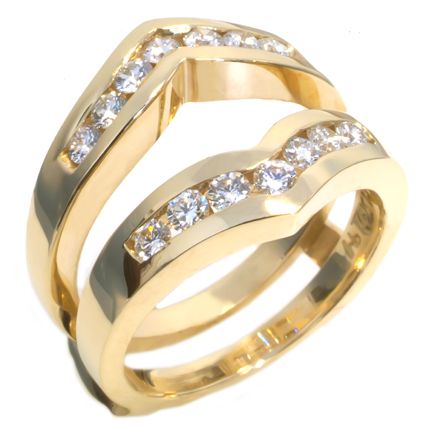 14K Yellow Gold Channel Set Diamond Insert Ring HB00022 | Hannoush Jewelers