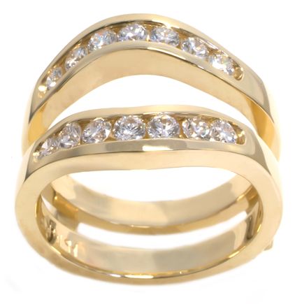 14K Yellow Gold 14 Round Diamond Channel Set Insert Ring HB00021DI | Hannoush Jewelers