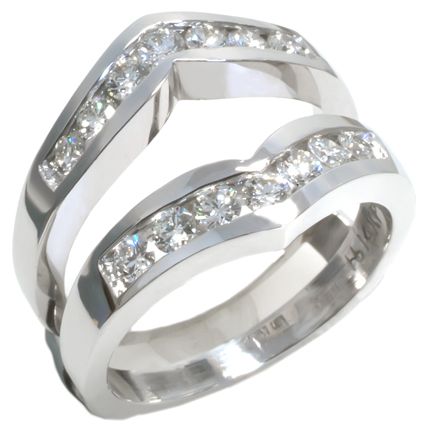 14K White Gold 14 Round Diamond Channel Set Insert Ring HB00022W | Hannoush Jewelers