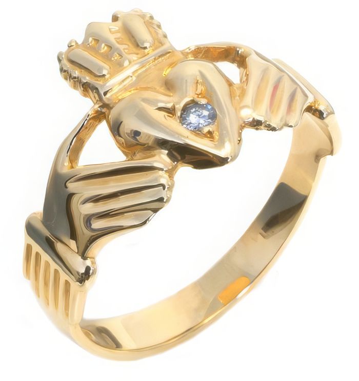 Men's Diamond Claddagh ring Yellow Gold HB00541DI | Hannoush Jewelers