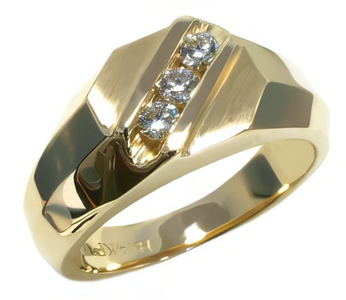 14K Yellow Gold Mens Diamond Wedding Band HB14904DI | Hannoush Jewelers