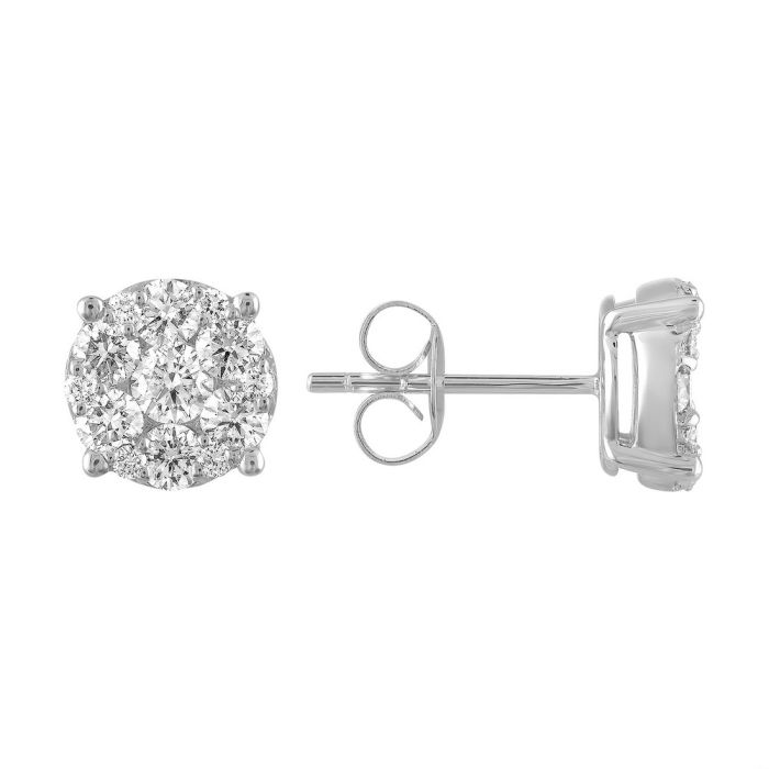 0.20CTW DIAMOND CLUSTER EARRING WITH PUSH BACK | Hannoush Jewelers