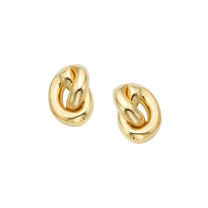 14K Yellow Gold Amore Knot Stud Earrings ER8513 | Hannoush Jewelers