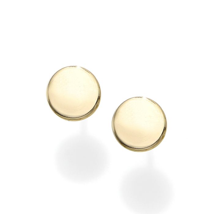 14kt Yellow Gold Polished Round Post Earring with Push Back Clasp ER8802 | Hannoush Jewelers