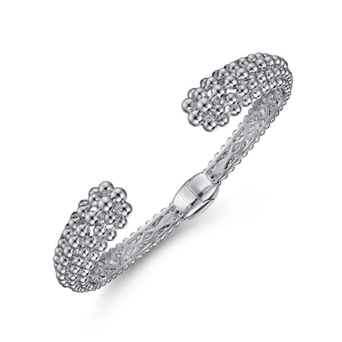 Gabriel & Co. - BG4592-65SVJJJ - 925 Sterling Silver Bujukan Beaded Split Bangle | Hannoush Jewelers