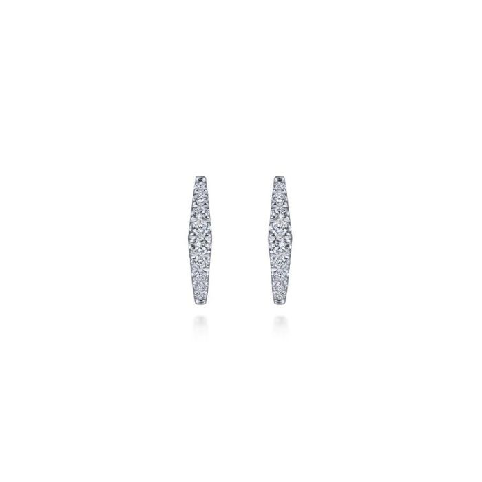 Gabriel & Co. - EG13658W45JJ - 14K White Gold 15mm Diamond Huggies | Hannoush Jewelers