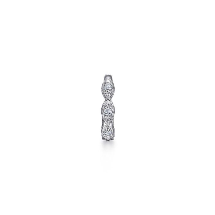 Gabriel & Co. - EG14246W45JJ - Vintage 14K White Gold 15MM Diamond Earrings | Hannoush Jewelers