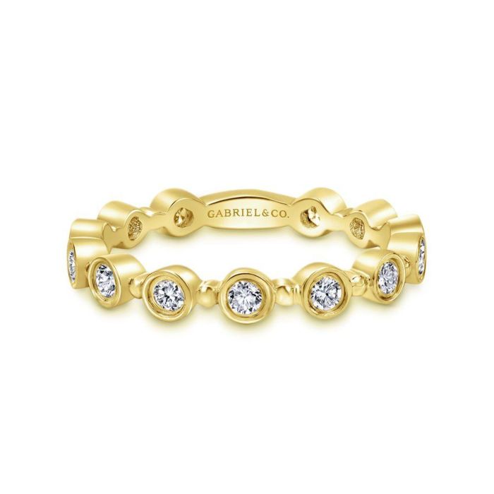 Gabriel & Co. - LR4584Y45JJ - 14K Yellow Gold Diamond Bezel Ring | Hannoush Jewelers