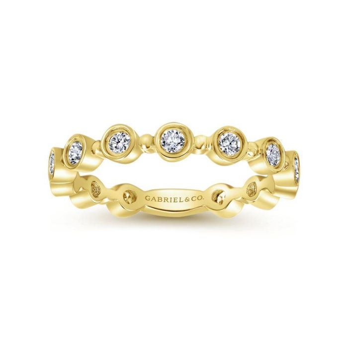 Gabriel & Co. - LR4584Y45JJ - 14K Yellow Gold Diamond Bezel Ring | Hannoush Jewelers