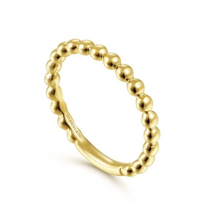 Gabriel & Co. - LR4871Y4JJJ - 14K Yellow Gold Beaded Stackable Ring | Hannoush Jewelers