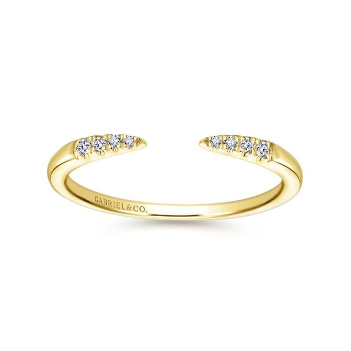 Gabriel & Co. - LR51177Y45JJ - 14K Yellow Gold Open Diamond Tipped Stackable Ring | Hannoush Jewelers