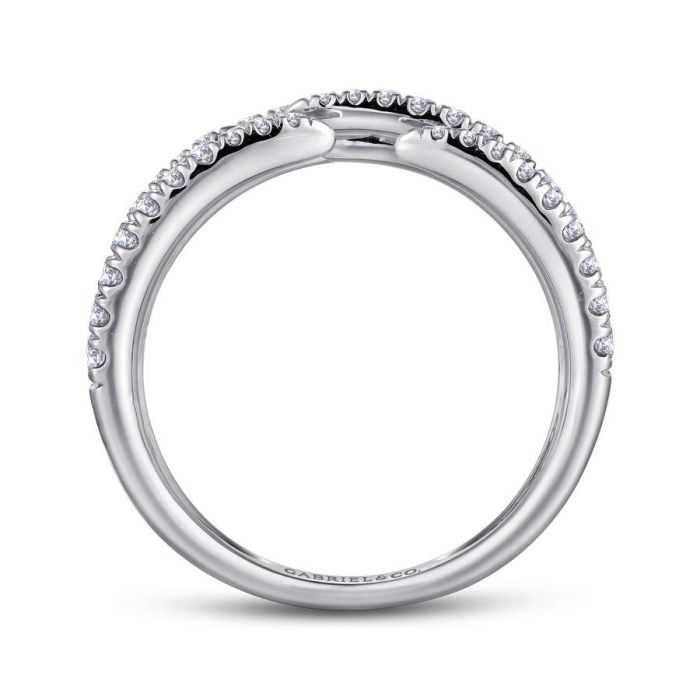 Gabriel & Co. - LR51301W45JJ - 14K White Gold Open Wide Band Pavﾂ Diamond Ring | Hannoush Jewelers