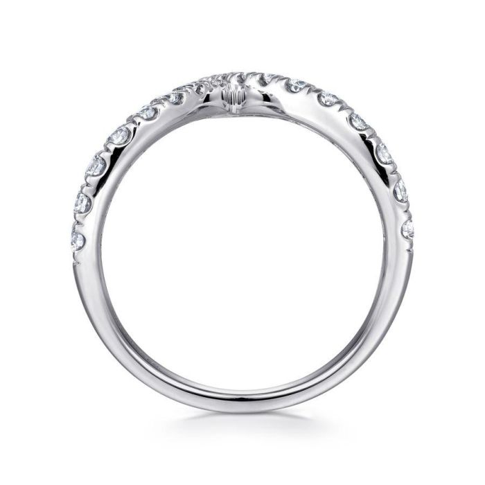 Gabriel & Co. - LR51302W45JJ - 14K White Gold V Shaped Bypass Diamond Ring | Hannoush Jewelers