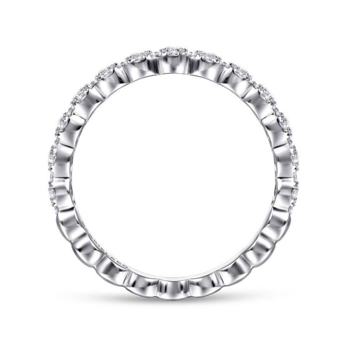 Gabriel & Co. - LR51483W44JJ - 14K White Gold Round Pav‚ Diamond Band | Hannoush Jewelers