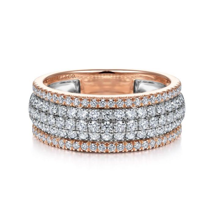 Gabriel & Co. - LR51549T45JJ - 14K WhiteRose Gold Pav‚ Diamond Ring | Hannoush Jewelers