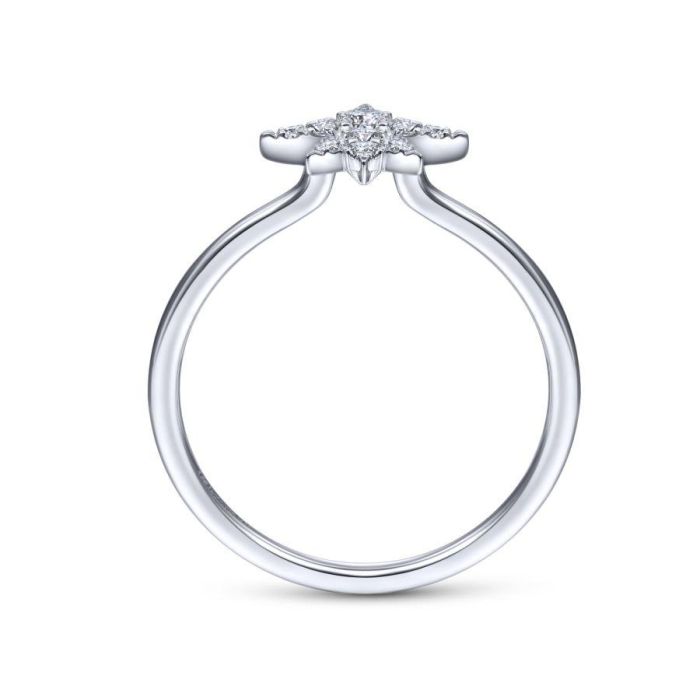 Gabriel & Co. - LR51609W45JJ - 14K White Gold Diamond Starburst Ring | Hannoush Jewelers